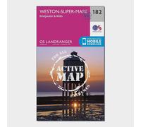 Ordnance Survey Landranger Active 182 Weston-Super-Mare, Bridgwater & Wells Map With Digital Version - Pink, Pink
