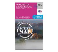Ordnance Survey Landranger Active 185 Winchester & Basingstoke, Andover & Romsey Map With Digital Version, Pink One Size