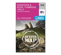 Ordnance Survey Landranger Active 188 Maidstone & Royal Tunbridge Wells Map With Digital Version, Pink One Size