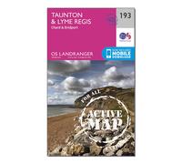 Ordnance Survey Landranger Active 193 Taunton & Lyme Regis, Chard & Bridport Map With Digital Version, Pink One Size