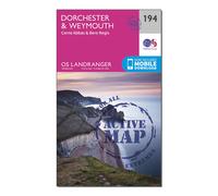 Ordnance Survey Landranger Active 194 Dorchester & Weymouth, Cerne Abbas & Bere Regis Map With Digital Version One Size