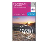 Ordnance Survey Landranger Active 195 Bournemouth & Purbeck, Wimborne Minster & Ringwood Map With Digital Version One Size