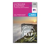 Ordnance Survey Landranger Active 199 Eastbourne & Hastings, Battle & Heathfield Map With Digital Version, Pink One Size