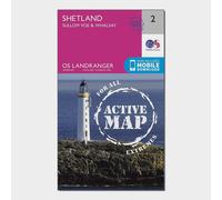 Ordnance Survey Landranger Active 2 Shetland Sullom Voe & Whalsay Map With Digital Version, Pink One Size