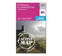 Ordnance Survey Landranger Active 201 Plymouth, Launceston, Tavistock & looe Map With Digital Version, Pink One Size