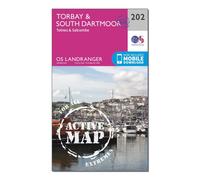 Ordnance Survey Landranger Active 202 Torbay, South Darrmoor, Totnes & Salcombe Map With Digital Version, Pink One Size