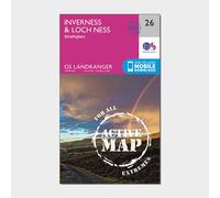 Ordnance Survey Landranger Active 26 Inverness & Loch Ness, Strathglass Map With Digital Version, Pink One Size