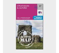 Ordnance Survey Landranger Active 37 Strathdon & Alford Map With Digital Version, Pink One Size