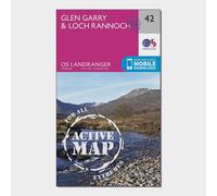 Ordnance Survey Landranger Active 42 Glen Garry & Loch Rannoch Map With Digital Version, Pink One Size