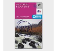 Ordnance Survey Landranger Active 50 Glen Orchy & Loch Etive Map With Digital Version, Pink One Size