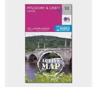 Ordnance Survey Landranger Active 52 Pitlochry & Crieff Map With Digital Version, Pink One Size