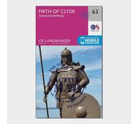Ordnance Survey Landranger Active 63 Firth of Clyde, Greenock & Rothesay Map With Digital Version, Pink One Size
