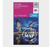 Ordnance Survey Landranger Active 65 Falkirk & Linlithgow, Dunfermline Map With Digital Version, Pink one size