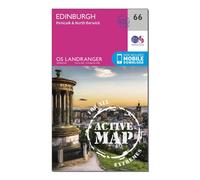Ordnance Survey Landranger Active 66 Edinburgh, Penicuik & North Berwick Map With Digital Version - Orange, Orange