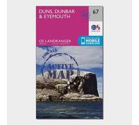 Ordnance Survey Landranger Active 67 Duns, Dunbar & Eyemouth Map With Digital Version One Size