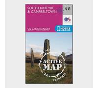 Ordnance Survey Landranger Active 68 South Kintyre & Campbeltown Map With Digital Version, Pink One Size