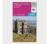 Ordnance Survey Landranger Active 73 Peebles, Galashiels & Selkirk, Tweed Valley Map With Digital Version One Size