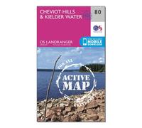 Ordnance Survey Landranger Active 80 Cheviot Hills & Kielder Water Map With Digital Version, Pink One Size