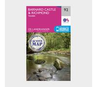 Ordnance Survey Landranger Active 92 Barnard Castle and surrounding area Map With Digital Version, Pink One Size