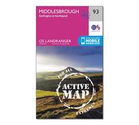 Ordnance Survey Landranger Active 93 Middlesbrough, Darlington & Hartlepool Map With Digital Version, Pink One Size
