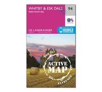Ordnance Survey Landranger Active 94 Whitby, Esk Dale & Robin Hood's Bay Map With Digital Version One Size