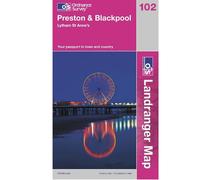 Ordnance Survey Landranger Map 102 Preston & Blackpool, Lytham (20