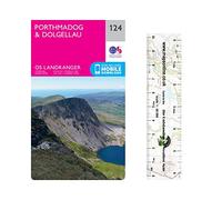 Ordnance Survey Landranger Map 124 ~ Porthmadog & Dolgellau (Folded Paper Version) with free distance ruler