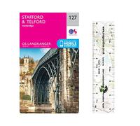 Ordnance Survey Landranger Map 127 ~ Stafford & Telford (Folded Paper Version) with free distance ruler