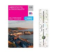 Ordnance Survey Landranger Map 135 ~ Aberystwyth & Machynlleth (Folded Paper Version) with free distance ruler