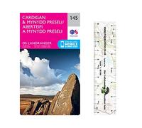Ordnance Survey Landranger Map 145 ~ Cardigan & Mynydd Preseli (Folded Paper Version) with free distance ruler