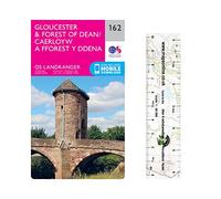 Ordnance Survey Landranger Map 162 ~ Gloucester & Forest of Dean (Folded Paper Version) with free distance ruler