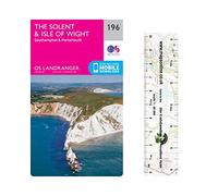 Ordnance Survey Landranger Map 196 ~ The Solent & Isle of Wight (Folded Paper Version) with free distance ruler