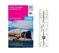 Ordnance Survey Landranger Map 67 ~ Duns, Dunbar & Eyemouth (Folded Paper Version) with free distance ruler