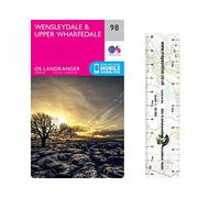 Ordnance Survey Landranger Map 98 ~ Wensleydale & Upper Wharfedale (Folded Paper Version) with free distance ruler