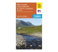 Ordnance Survey OL 50 Explorer Ben Alder, Loch Ericht & Loch Laggan Map, Orange One Size