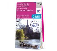 Ordnance Survey Ordnanca Survey Landranger Active Map 126 Shrewsbury &