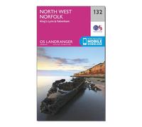Ordnance Survey OS Landranger 132 North West Norfolk, King's Lynn & Fakenham Map, Pink One Size