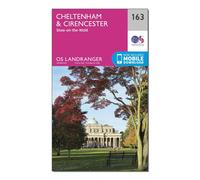 Ordnance Survey OS Landranger 163 Cheltenham & Cirencester, Stow-on-the-Wold Map, Pink One Size