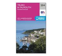 Ordnance Survey OS Landranger 204 Truro & Falmouth, Roseland Peninsula Map One Size