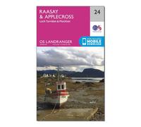 Ordnance Survey OS Landranger 24 Raasay & Applecross, Loch Torridon & Plockton Map, Pink One Size