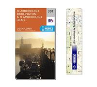 Ordnance Survey Pack - Explorer Map 301 ~ Scarborough, Bridlington and Flamborough Head plus scale ruler