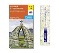 Ordnance Survey Pack - Explorer Map 395 ~ Glen Esk & Glen Tanar plus scale ruler