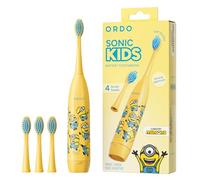 ORDO Minions Kids Electric Toothbrush, Sonic Toothbrush, Pack of 4, Yellow | Children's electric toothbrush, soft bristles, 4 brush heads, 60-day battery, 18,000 sonic pulses