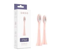 Ordo Replacement Sonic Toothbrush Heads for Teeth Cleaning, Plaque Removal, Silicone Polishing, Deep Clean Bristles, Adults, Pack of 2, Rose Gold