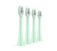 Ordo Replacement Sonic Toothbrush Heads with Pulse Technology for Teeth Cleaning, Plaque Removal, Silicone Polishing, Deep Clean Bristles, Adults, Pack of 4, Mint Green