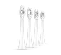 Ordo Replacement Sonic Toothbrush Heads with Pulse Technology for Teeth Cleaning, Plaque Removal, Silicone Polishing, Deep Clean Bristles, Adults, Pack of 4, White Silver