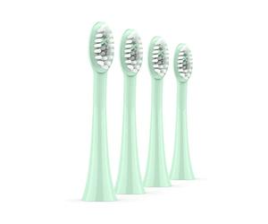 Ordo Replacement Sonic Toothbrush Heads with Pulse Technology for Teeth Cleaning, Plaque Removal, Silicone Polishing, Deep Clean Bristles, Adults, Pack of 4, Mint Green