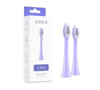ORDO Replacement Toothbrush Heads for Sonic+ Electric Toothbrushes for Teeth Cleaning, Plaque Removal, Silicone Polishing, and Deep Clean, Adults, Pearl Violet (Pack of 2)