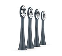 Ordo Replacement Sonic Toothbrush Heads with Pulse Technology, Deep Clean Bristles, Adults, Pack of 4, Charcoal Grey
