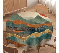 ORDOBO 3D Printed Tablecloth - Cartoon Mountain Fashion Table Protect Cover Waterproof Wipeable For Kitchen Dinner Garden Dining Home Decoration 127X127Cm